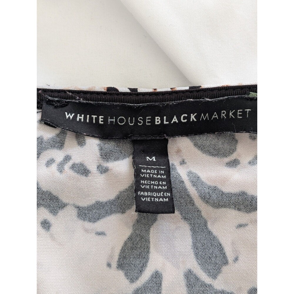 WHBM Shift Dress/Tunic Women M Multi Black 3/4 Aztec Floral Stretch Embroidery - Picture 3 of 12
